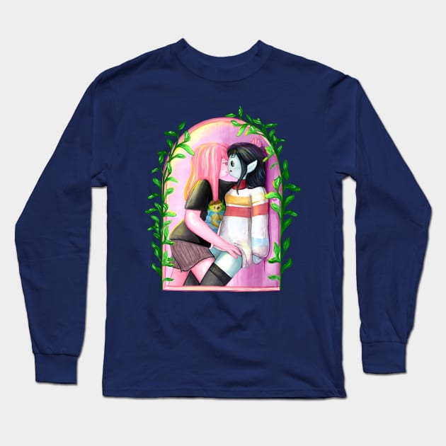 'Through the window' Bubbline, Adventure Time fan art Long Sleeve T-Shirt by art official sweetener